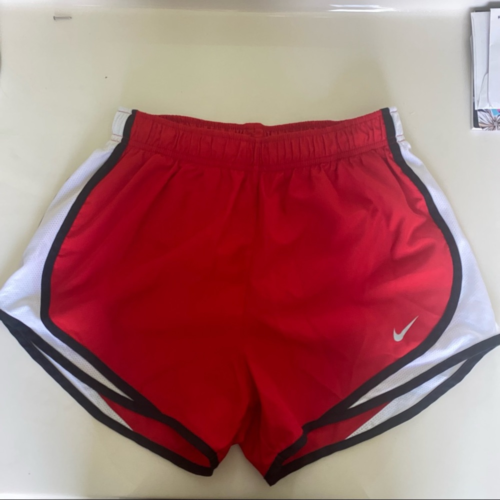 Red white and black Nike running shorts ❤️